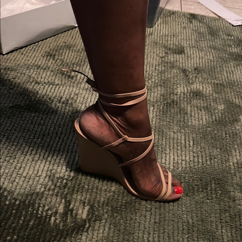 Schultz Tan Espadrille Wedges with Elegant Straps